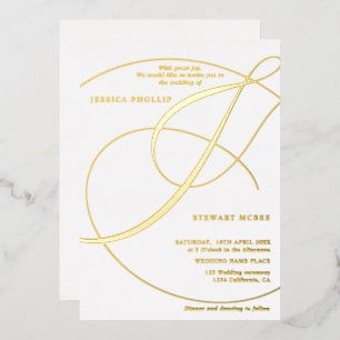 Hochzeitgold für Skripte und weiße Kalligraphie Folieneinladung