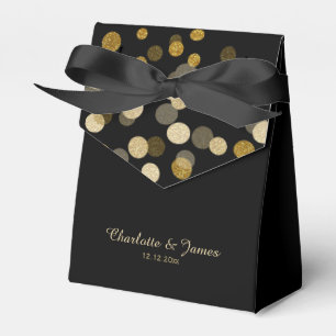 HochzeitGold Imitate Glitzer Dots Geschenkschachtel