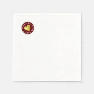 HochzeitGold Liebe Herzromantik Zirkel Briefmarke Serviette