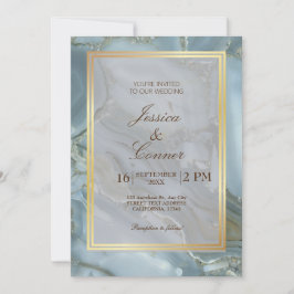 Hochzeitgold Minimalistisch Einladung