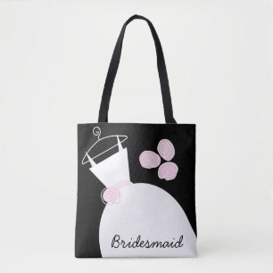 Hochzeitgown Pink Bridesmaid ganz schwarz Tasche