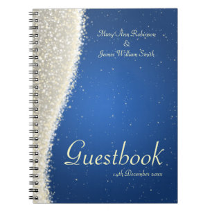 Hochzeitguestbook-Blendungs-Glitzern blau Notizblock