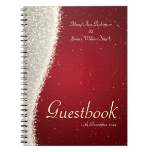 Hochzeitguestbook-Blendungs-Glitzern rot Notizblock