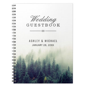 HochzeitGuestbook - eleganter Kiefer-Wald Notizblock