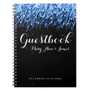 Hochzeitguestbook-fallende Sterne "Saphir-Blau " Notizblock