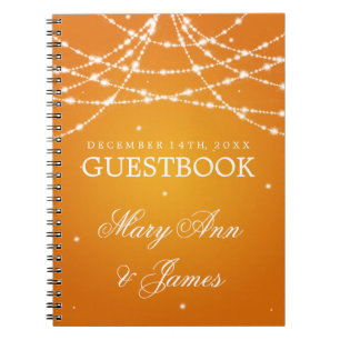 Hochzeitguestbook-Funkelnschnur-Orange Notizblock