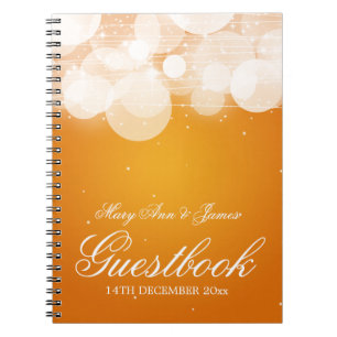 Hochzeitguestbook-Glühen-u. Schein-Orange Notizblock