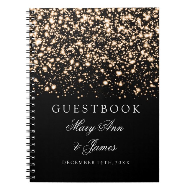 Hochzeitguestbook-Goldmitternachtszauber Notizblock (Vorderseite)