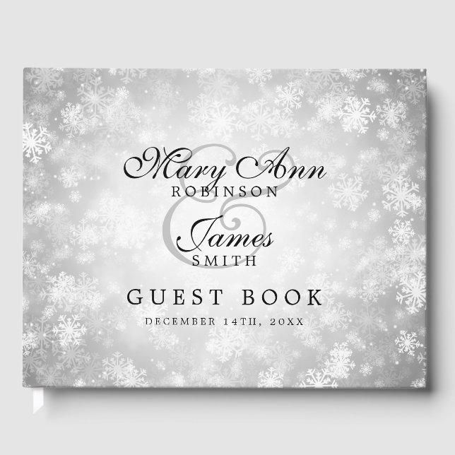 Hochzeitguestbook Silver Winter Wonderland Gästebuch (Vorderseite)