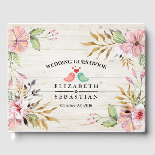 Hochzeitguestbook Wasserfarben Blume Rustikales Ho Gästebuch