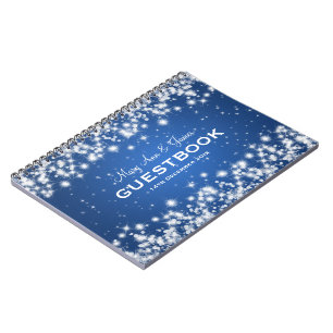 Hochzeitguestbook-Winter-Schein-Blau Notizblock