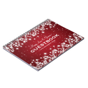 Hochzeitguestbook-Winter-Schein-Rot Notizblock