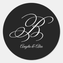 Hochzeitkalligrafie Extravaganter Letter B Monogra