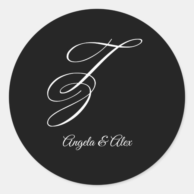 Hochzeitkalligrafie Extravaganter Letter Z Monogra Runder Aufkleber (Vorderseite)