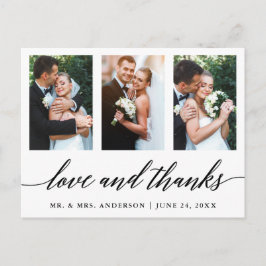 Hochzeitkalligrafie-Liebe und Dank 3 Foto Postkarte