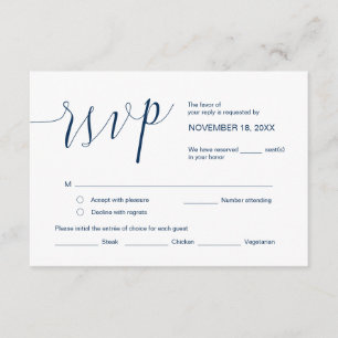 Hochzeitkalligrafie, Simple Navy Blue Script, UAWG Begleitkarte