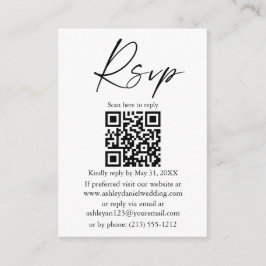 Hochzeitkalligrafie-Tintenschrift QR Black-UAWG Begleitkarte