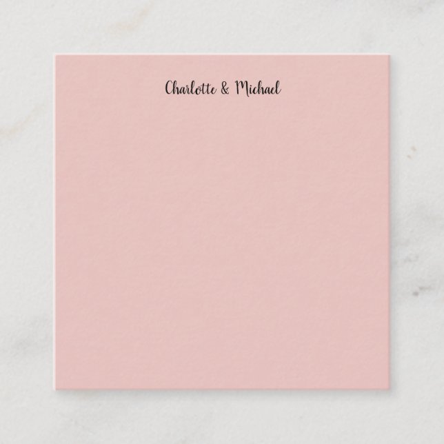 Hochzeitkalligraphie Elegante Rose Gold Schlichter Begleitkarte (Vorderseite)