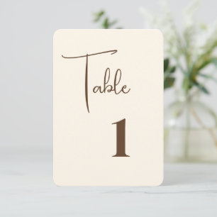 Hochzeitkarte für die Tischnummer