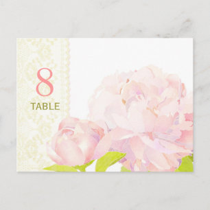 Hochzeitkarte für Wasserfarben-Tischnummer Postkarte