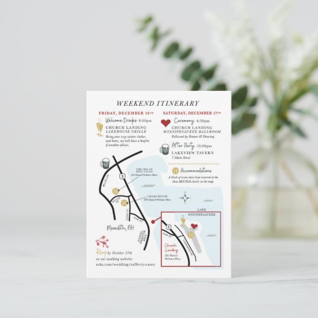 Hochzeitkarte - Maßgeschneidertes Design JULIA Begleitkarte (Stehend Vorderseite)