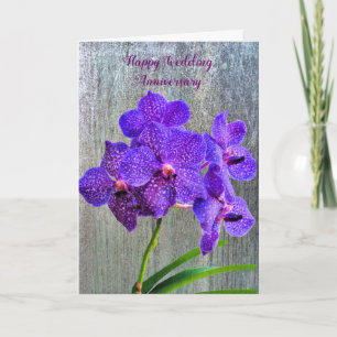 Hochzeitkarte mit Lila Orchideen Karte