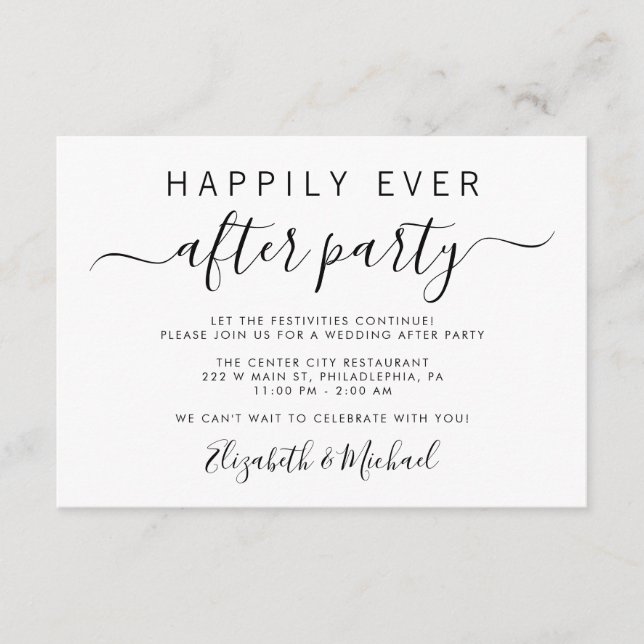 Hochzeitkarte nach Party Einladung (Vorderseite)