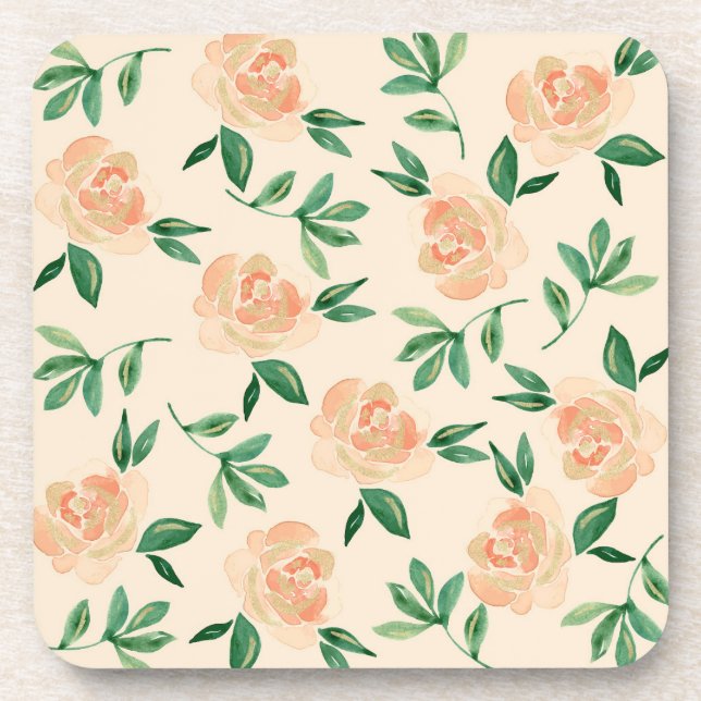 Hochzeitliche Blume Getränkeuntersetzer (Vorderseite)