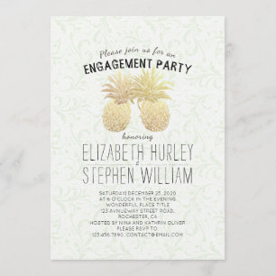Hochzeitliche Engagement Party Elegante Gold Anana Einladung