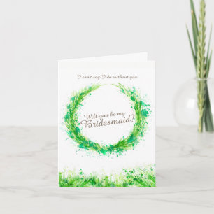 Hochzeitliche Grünkunst wirst du meine Brautjungfr Einladung