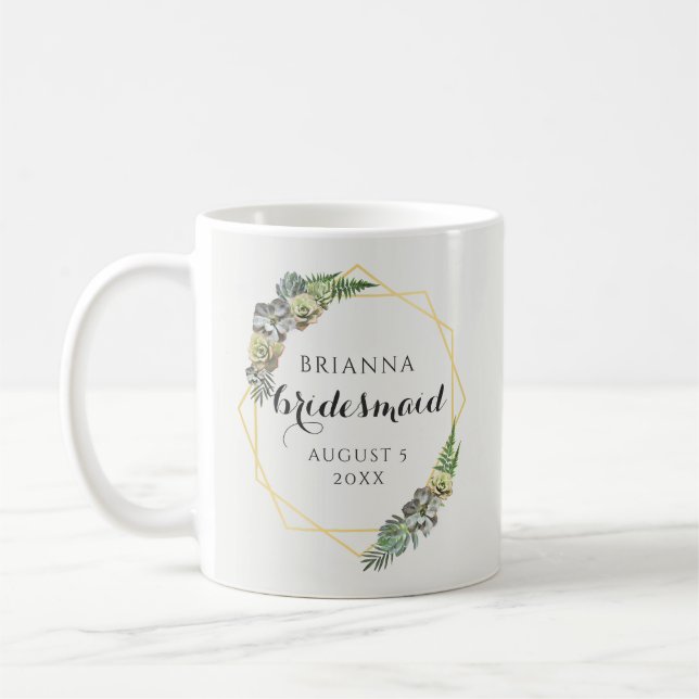 Hochzeitliche Hochzeit mit geometrischen Kleider u Kaffeetasse (Links)