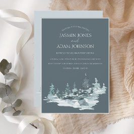 Hochzeitliche Hochzeit von Aquarellwäldern Einladung