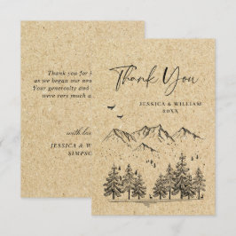 Hochzeitliche Hochzeit von Kraft-Papier Dankeskarte