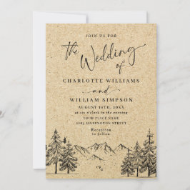 Hochzeitliche Hochzeit von Kraft-Papier Einladung