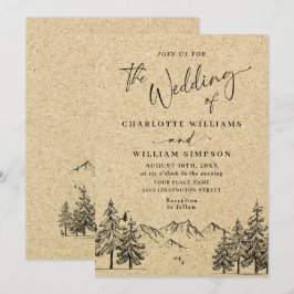 Hochzeitliche Hochzeit von Kraft-Papier Einladung
