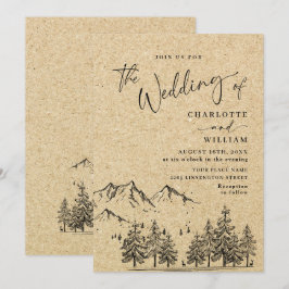 Hochzeitliche Hochzeit von Kraft-Papier Einladung