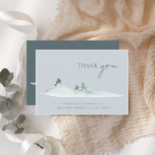 Hochzeitliche Hochzeit von Watercolor Woodland Gre Dankeskarte