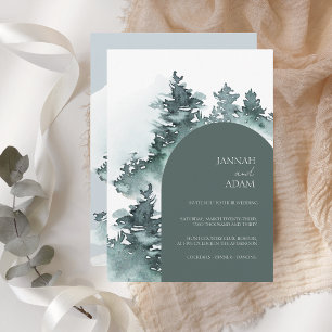 Hochzeitliche Hochzeit von Watercolor Woodland Gre Einladung