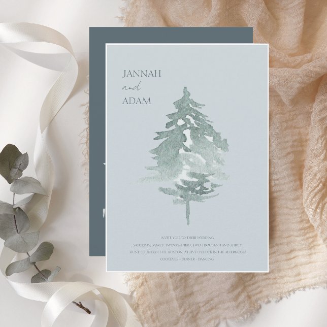 Hochzeitliche Hochzeit von Watercolor Woodland Gre Einladung (Von Creator hochgeladen)