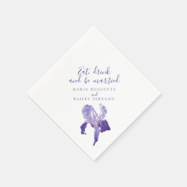 Hochzeitliche lila Iris-ultra-violette Papierservi Serviette
