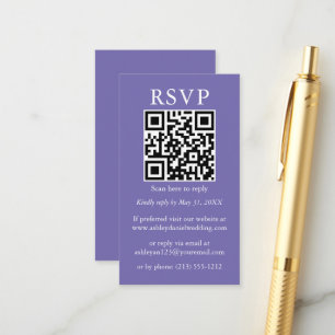 Hochzeitliche Minimalistische QR UAWG Periwinkle Begleitkarte