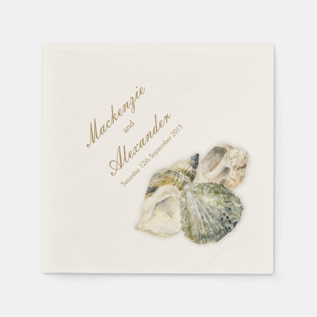 Hochzeitliche Muscheln Serviette (Vorderseite)