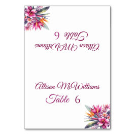 Hochzeitliche Platzkarte Watercolor Tropische Blis Tischnummer