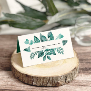 Hochzeitliche Platzkarten Aquamarine Vegetation