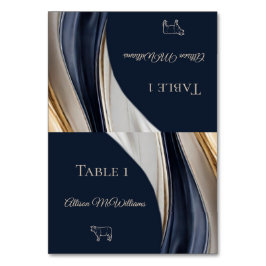 Hochzeitliche Platzkarten - Meat Icon-Blue Tischnummer