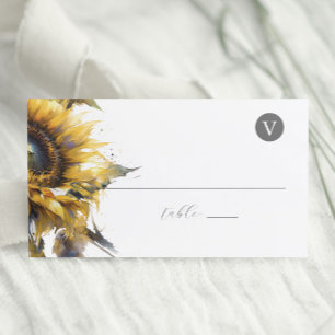 Hochzeitliche Platzkarten Rustikale Sonnenblumen