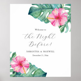 Hochzeitliche Probe Abendessen Anzeichen Hibiskus  Poster