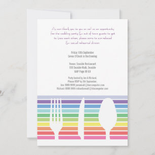 Hochzeitliche Probe Abendessen Rainbow Cutlery Einladung