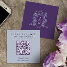 Hochzeitliche QR-Aktie Liebe Kronen-Monogramm silb