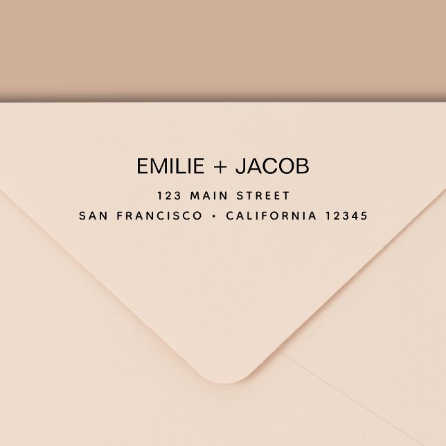 Hochzeitliche Rücksendeadresse Minimalistisch Mode Permastempel (Von Creator hochgeladen)
